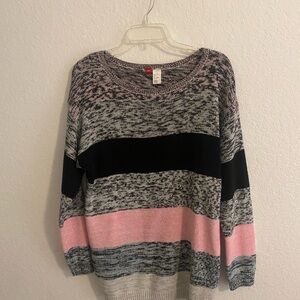 H&M Women’s Striped Knit Sweater - Size S, Multicolor, Long Sleeve, Crew Neck